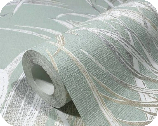 Green Floral Leaf wallpaper detailed